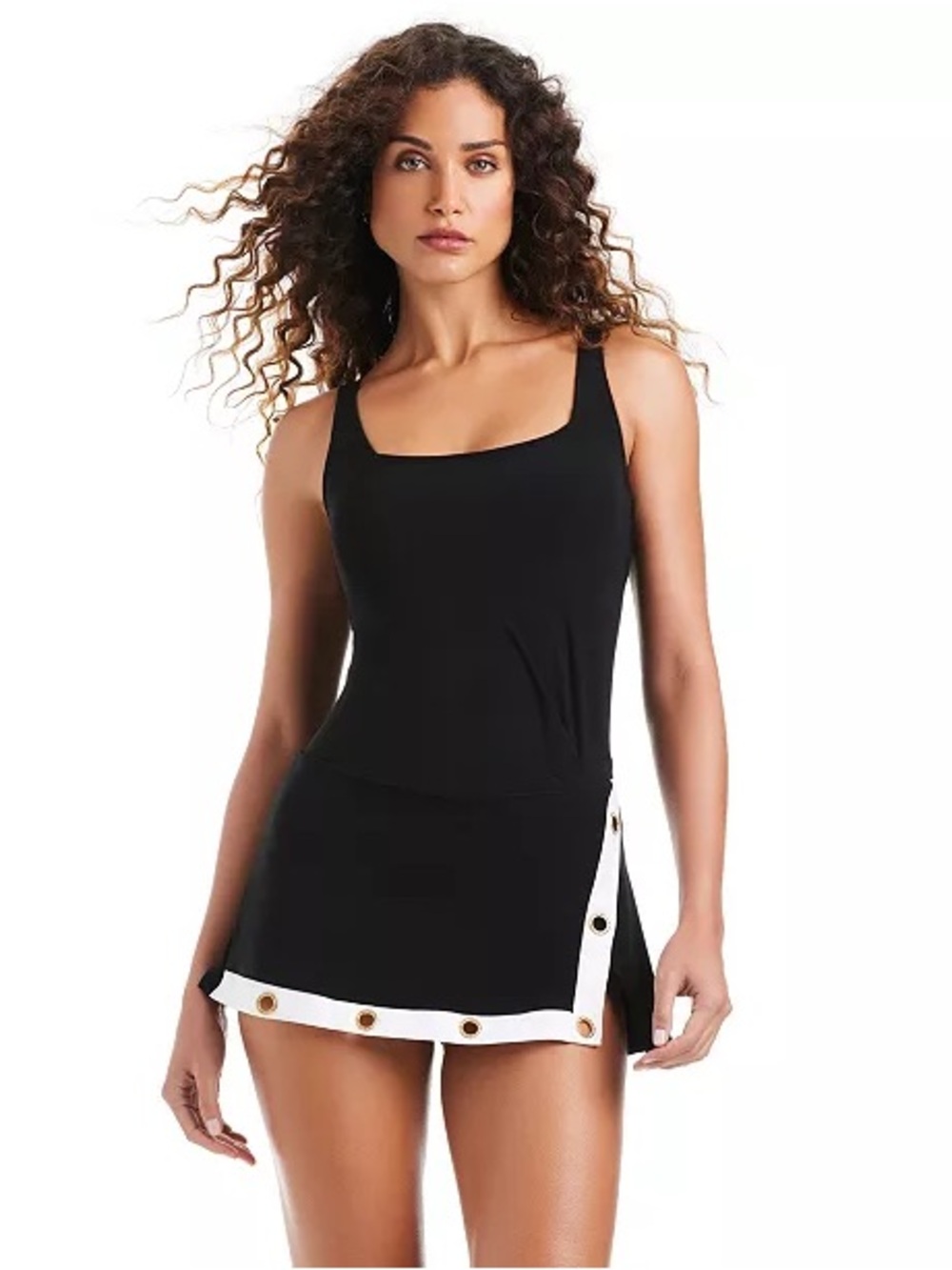 Beyond Control Square Neck Swim Dress Size 6
